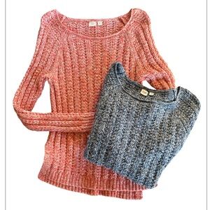 Gap chuncky sweaters pink and Blue sweater bundle lot of two size XS
